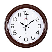  3527-121Br (10) Часы настенные круг d=35см, корпус коричневый "Классика" "Рубин" 