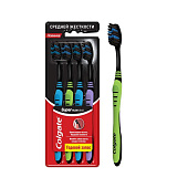  Набор зубных щеток Colgate Super Flexi Black (средняя) 4шт 