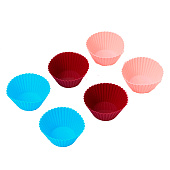  Формы для кексов  «Риб.Круг» силикон  МИКС (уп.6 шт) 