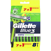 Станок для бритья одноразовый GILLETTE BLUE 3 Simple Sensitive 8шт Станок для бритья одноразовый GILLETTE BLUE 3 Simple Sensitive 8шт