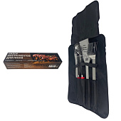 Набор приборов для гриля Diolex из нержавеющей стали (лопатка, щипцы, вилка, щетка-гриль) в чехле DX-BS004 Набор приборов для гриля Diolex из нержавеющей стали (лопатка, щипцы, вилка, щетка-гриль) в чехле DX-BS004