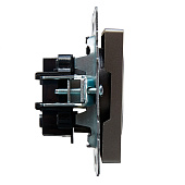 Розетка встраиваемая без заземления, цвет сталь, IEK BRITE Розетка встраиваемая без заземления, цвет сталь, IEK BRITE