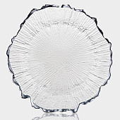 Тарелка «Сияние», d=27 см, серебристая отводка, стекло, 10887642 Тарелка «Сияние», d=27 см, серебристая отводка, стекло, 10887642