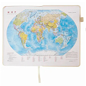  Ежедневник недатированный А5 136л, Brauberg Finest, под кожу, резинка, бежевый, 111871 