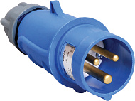 Вилка 013 2Р+РЕ 16А 220В IP44