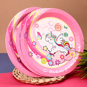 Набор бумажных тарелок 6 шт. "Единорожка!" (230 мм) Набор бумажных тарелок 6 шт. "Единорожка!" (230 мм)