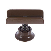 Опора регулируемая М8 с металл. скобой под плиту 16мм с пяткой Ф27мм, коричн Опора регулируемая М8 с металл. скобой под плиту 16мм с пяткой Ф27мм, коричн