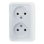  Розетка 2-м ОП Олимп 16А бел О00102 