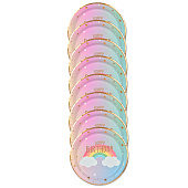 Набор бумажных тарелок 8 шт. "Happy rainbow day" (180 мм) Набор бумажных тарелок 8 шт. "Happy rainbow day" (180 мм)