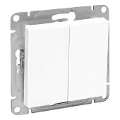 Выключатель встраиваемый 2 клавиши, цвет белый, EKF Эпика Выключатель встраиваемый 2 клавиши, цвет белый, EKF Эпика