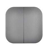 Выключатель накладной 2 клавиши, цвет сталь, IEK GLORY Выключатель накладной 2 клавиши, цвет сталь, IEK GLORY