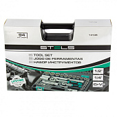 Набор инструментов, 94 предм., 1/2", 1/4", CrV, пластиковый кейс Stels 14106