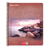 Тетрадь 48л. А5, Brauberg, гребень, клетка, обложка картон, Природа, 401874 Тетрадь 48л. А5, Brauberg, гребень, клетка, обложка картон, Природа, 401874