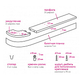 Карниз Бруно 2х рядный с декор.планкой 70мм белый матовый 200см /Легранд Карниз Бруно 2х рядный с декор.планкой 70мм белый матовый 200см /Легранд