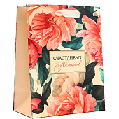  Пакет подарочный вертикальный "Счастливых моментов", 18 х 23 х10 см   10795234 
