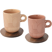 Набор из 2-х кружек "Радуга" 0.35л (беж.+корич) на подставке EL-R1780/TLO4 Набор из 2-х кружек "Радуга" 0.35л (беж.+корич) на подставке EL-R1780/TLO4