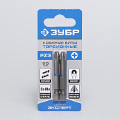  Биты кованые,хвостовик E 1/4", PZ3, 50мм, 2шт/ЗУБР "ЭКСПЕРТ" 