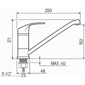  Смеситель для кухни картридж 35см SL85-004FBS-25 РМС 