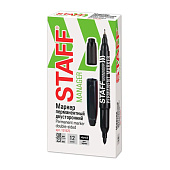  Маркер перманентный черный двусторонний Staff Manager PM-625, наконечник 0,8 мм/2,2 мм, 151625 