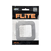 Рамка для розеток и выключателей, 1 пост, цвет алюминий, IEK FLITE