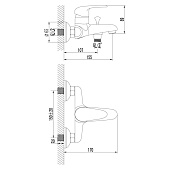  Смеситель д/ванны Pramen с коротким изливом вытяжной переключатель с ручной фиксацией латунь/хром LM3302C Lemark 