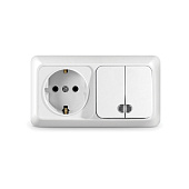 Блок Универсал Олимп гориз. 2кл с подсв+роз с/з О0037 Блок Универсал Олимп гориз. 2кл с подсв+роз с/з О0037