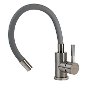  Смеситель для кухни Snake гибкий излив серый нерж K44 G 