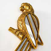 Панно интерьерное Зеркальный попугай с узорами, 13х4х30 см, полистоун, золото, 10203959 Панно интерьерное Зеркальный попугай с узорами, 13х4х30 см, полистоун, золото, 10203959