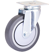 Опора колесная повор.на площ.100мм пласт/резин (серый 1 шт)(70кг) Опора колесная повор.на площ.100мм пласт/резин (серый 1 шт)(70кг)