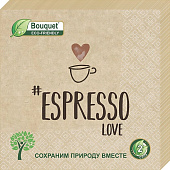  Салфетки бумажные Bouquet Eco-friendly Крафт 25шт 33х33см 2 слоя (Espresso love) 
