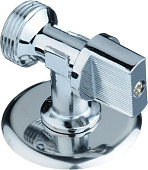 Кран шар угловой 1/2"x3/4" с отражателем хром Кран шар угловой 1/2"x3/4" с отражателем хром