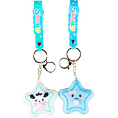 Брелок-игрушка пищалка Звездочка, с разноцветным браслетом, микс, ST822 Брелок-игрушка пищалка Звездочка, с разноцветным браслетом, микс, ST822