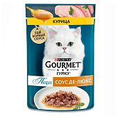  Влажный корм Гурмэ Перл для кошек СоусДеЛюкс Курица 75г 