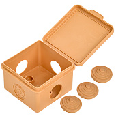 Коробка распаячная ОП КМ 65х65х50 IP54 откид. крышка 4 ввода сосна IEK Коробка распаячная ОП КМ 65х65х50 IP54 откид. крышка 4 ввода сосна IEK