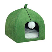 Дом ZooMoDa Микки вельвет с игрушкой арт 041 вид 6 зелёный Дом ZooMoDa Микки вельвет с игрушкой арт 041 вид 6 зелёный