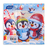 Салфетки бумажные Pero Deluxe 3-х сл 33х33 НГ Пингвины 20шт Арт.2890