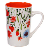Кружка керамическая 420мл "Луговые цветы", микс 323-0543 Кружка керамическая 420мл "Луговые цветы", микс 323-0543