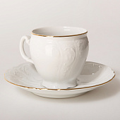 Чашка 240 мл с блюдцем 160 мм высокая Thun Bernadotte, декор "Отводка золото" БТФ0172 Чашка 240 мл с блюдцем 160 мм высокая Thun Bernadotte, декор "Отводка золото" БТФ0172