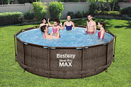 Bestway Бассейн каркасный Steel Pro Max "Ротанг" 366х100см, 9150л, ф-насос, лестница арт.56709 Bestway Бассейн каркасный Steel Pro Max "Ротанг" 366х100см, 9150л, ф-насос, лестница арт.56709
