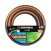  Шланг поливочный шестислойный GRINDA PROLine ULTRA 6 двойное армирование, 1/2", 25 м, 30 атм, 429009-1/2-25 