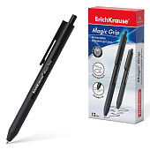  Ручка гелевая ErichKrause автоматическая черная со стираемыми чернилами 0,5мм  Magic Grip 48200 