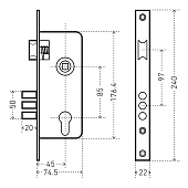 Замок врезной с ручкой 0203 AB бронза АЛЛЮР Замок врезной с ручкой 0203 AB бронза АЛЛЮР
