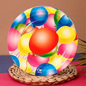 Набор бумажных тарелок 6 шт. "Шары" (180 мм) Набор бумажных тарелок 6 шт. "Шары" (180 мм)