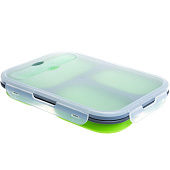 Контейнер силиконовый складной 3 отсека с ловилкой (PR-FH007) PR Контейнер силиконовый складной 3 отсека с ловилкой (PR-FH007) PR