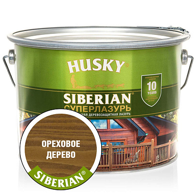 HUSKY SIBERIAN «Суперлазурь» ореховое дерево 9л HUSKY SIBERIAN «Суперлазурь» ореховое дерево 9л