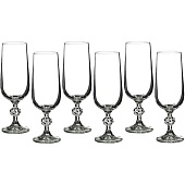 Набор бокалов для шампанского Crystal Bohemia Claudia 180мл (6шт) 