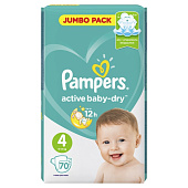  PAMPERS Подгузники Active Baby-Dry Maxi (9-14 кг) Упаковка 70 