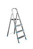 Стремянка стальная 4 ступени, цинк, высота платформы 77см, макс. нагр. 120кг. Стремянка стальная 4 ступени, цинк, высота платформы 77см, макс. нагр. 120кг.