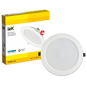 Светильник точечный встраиваемый LED 1615 ДВО 24Вт 4000К IP20 круг белый (d220/монтажн d175) /IEK Светильник точечный встраиваемый LED 1615 ДВО 24Вт 4000К IP20 круг белый (d220/монтажн d175) /IEK