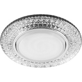 Feron 4020 светильник встраив.со светодиод.подсветкой 20LED 4000K, 15W GX53, без лампы, прозрачный, хром